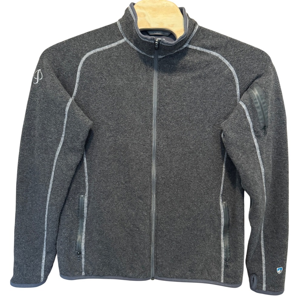 KUHL Alfpaca Fleece Jacket Mens XXL Gray Full Zip Outdoor Sweater Gorpcore 2XL